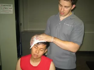 Head Injuries Applying Gauze and Dressing to a Wound