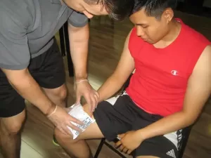 Wrist Injury Applying Ice